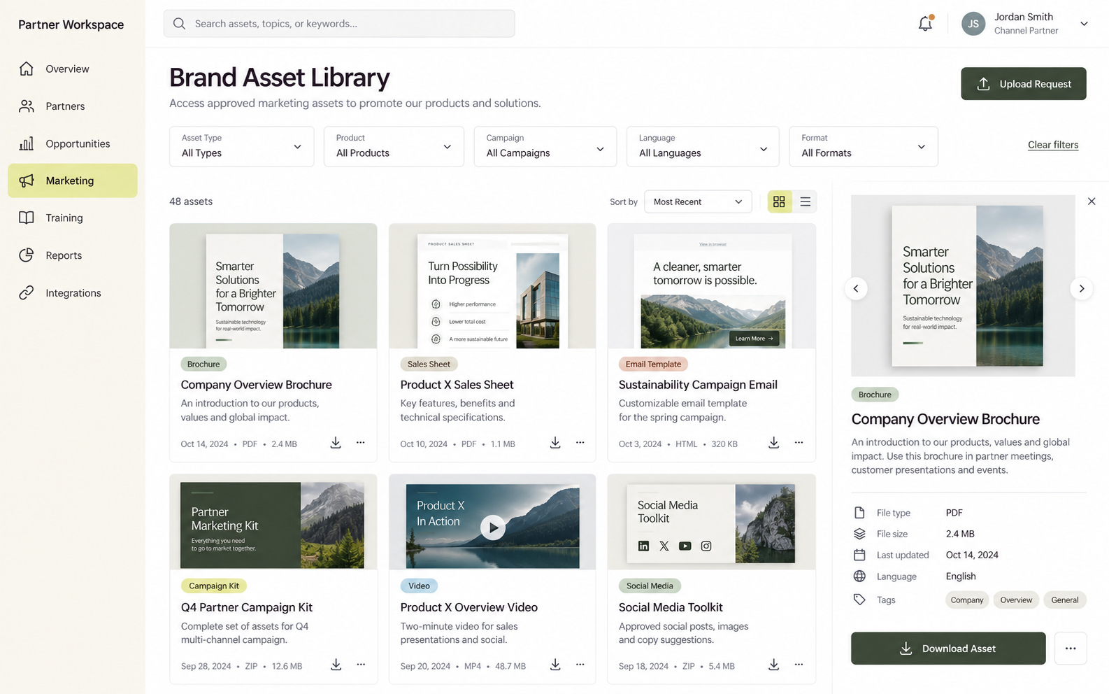 Brand Asset Library portal interface